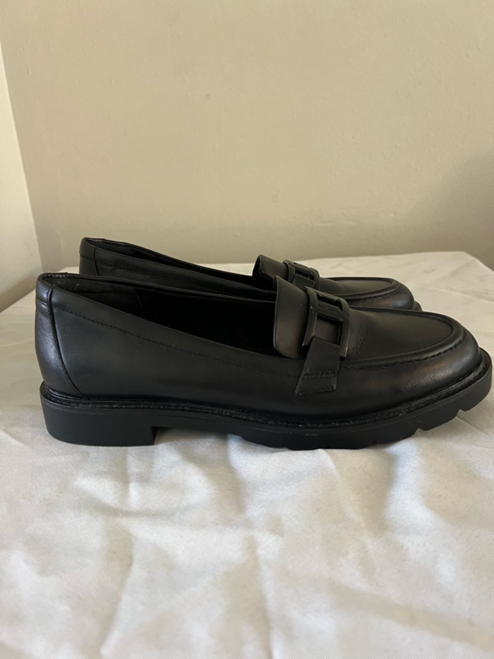 Rockport TruTECH Black Leather Lug Sole Loafers Womens 9 Comfort Slip On